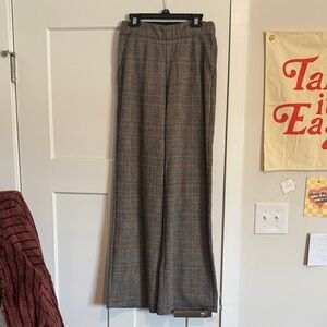 Max Studio Women's Charcoal Checkered Trousers